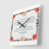 パルム1、フローラリリー油、悪人の中を歩くな。 スクエア壁時計 (傾斜)