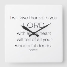 パルム9、主与え感謝していに言おう。 スクエア壁時計