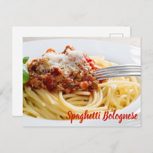 パルメザンとスパゲッティボローニースソースパスタ シーズンポストカード (正面/裏面)