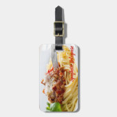 パルメザンとスパゲッティボローニースソースパスタ ラゲッジタグ (正面縦)