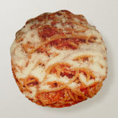 パルメザンチーズの装飾用クッションが付いているスパゲッティ ラウンドクッション (裏面)