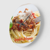 パルメザン付きスパゲッティボロンソースパスタ ラージ壁時計 (傾斜)