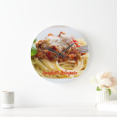 パルメザン付きスパゲッティボロンソースパスタ ラージ壁時計 (ホーム)