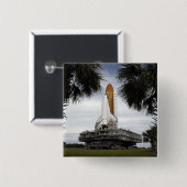 パルメットの木のフレーム宇宙シャトルエンデバー 缶バッジ (正面&裏面)