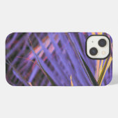 パルメットブルーの抽象画 iPhoneケース (裏面横)