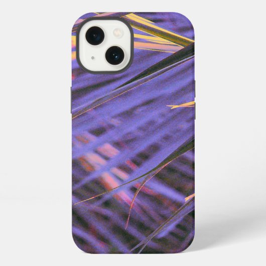 パルメットブルーの抽象画 iPhoneケース (裏面)