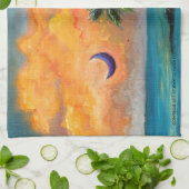 パルメット、月 キッチンタオル (折り畳み)