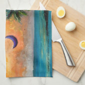 パルメット、月 キッチンタオル (四つ折り)