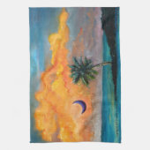 パルメット、月 キッチンタオル (縦)