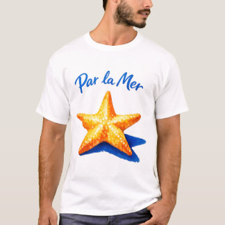 パルラメールの海岸ウォーターカラースターフィッシュアート Tシャツ
