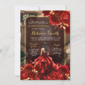 パレエレガントス王室のブライトレッドローズキンセアニラ 招待状 (正面)