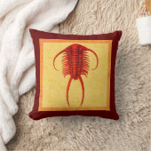 "パレオシック"赤パラセラウルス化石トリロバイト クッション (ブランケット)