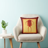 "パレオシック"赤パラセラウルス化石トリロバイト クッション (椅子)