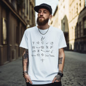 パレオヘブライ語アルファベットタイポグラフィ手描き Tシャツ