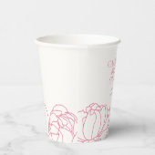 パレオ ガーデン ピンク フラワーブライダルシャワー 紙コップ (右)