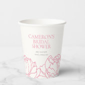 パレオ ガーデン ピンク フラワーブライダルシャワー 紙コップ (正面)