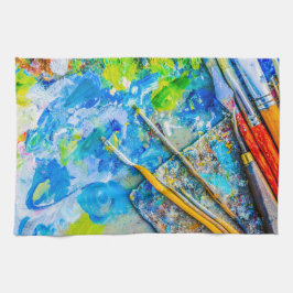 パレカラフル芸術的ットとブユニークラシ キッチンタオル