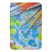 パレカラフル芸術的ットとブユニークラシ バスマット (正面縦)