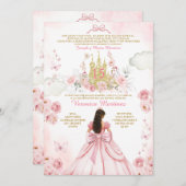 パレススペインの赤面ピンクプリンセス15アニョス 招待状 (正面/裏面)