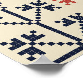 パレスチナとのシームレスなパターンデザイン伝統的 ポスター (角)