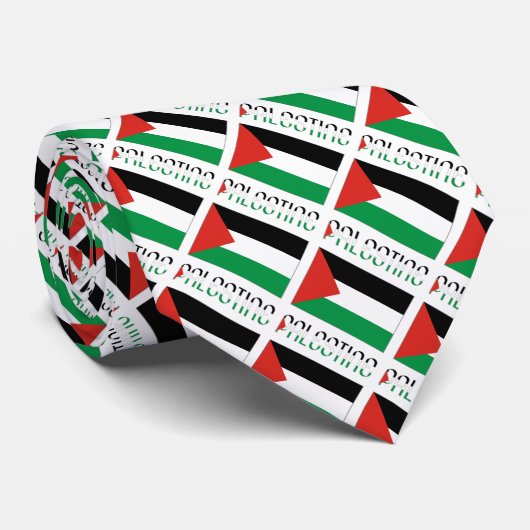 パレスチナとパレスチナの国旗があなたの名前と並ぶ ネクタイ (ロール)