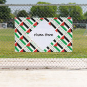 パレスチナとパレスチナの国旗があなたの名前と並ぶ 横断幕 (インサイチュ)