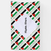 パレスチナとパレスチナの国旗があなたの名前と並ぶ 横断幕 (縦)