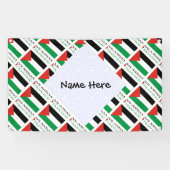 パレスチナとパレスチナの国旗があなたの名前と並ぶ 横断幕 (横)