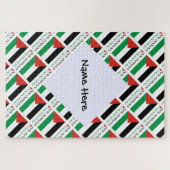 パレスチナとパレスチナ国旗のタイル張りパーソナライズされた ジグソーパズル (横)