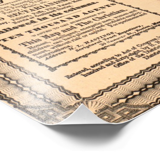 パレスチナと全ての聖書の地図が大きな地図に載っている フォトプリント            (角)