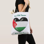 パレスチナと共に平和に立つ トートバッグ (クローズアップ)