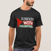 パレスチナと共に立ち上がる 黒 Tシャツ (正面)