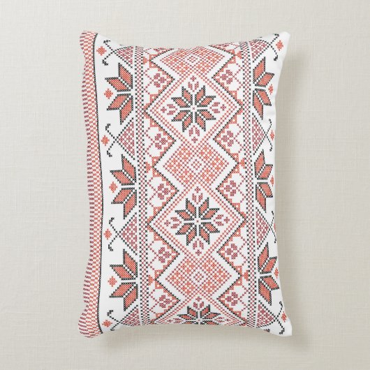 パレスチナのアラビアタスリーズ刺繍模様 アクセントクッション (正面(垂直))