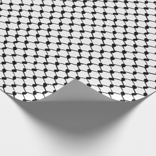 パレスチナのアラビア語クフィヤカスタマイズパタン ラッピングペーパー (角)