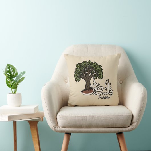 パレスチナのオリーブの木とパレスチナのアラビア語の単語 クッション (椅子)