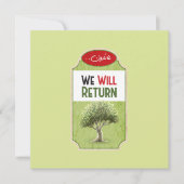 パレスチナのオリーブの木: "我々は戻る" シーズンカード (正面)