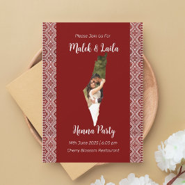 パレスチナのカスタム写真マップ 赤いヘンナのサイン 招待状