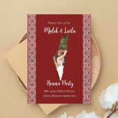 パレスチナのカスタム写真マップ 赤いヘンナの看板 招待状