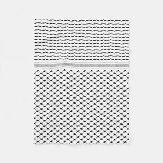 パレスチナのクフィヤカスタム設計 フリースブランケット (正面)