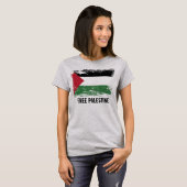 パレスチナのグランジな旗 Tシャツ (正面フル)