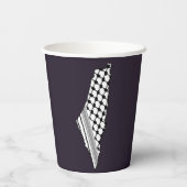 パレスチナのケフィエ、パレスチナの無料地図 紙コップ (裏面)