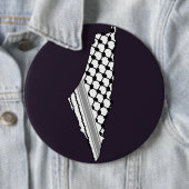 パレスチナのケフィエ、パレスチナの無料地図 缶バッジ (インサイチュ)