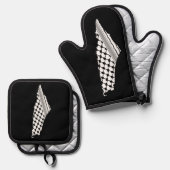 パレスチナのケフィエ、パレスチナの無料地図 鍋つかみ&鍋敷きセット (正面/裏面)