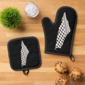 パレスチナのケフィエ、パレスチナの無料地図 鍋つかみ&鍋敷きセット (トップダウン)