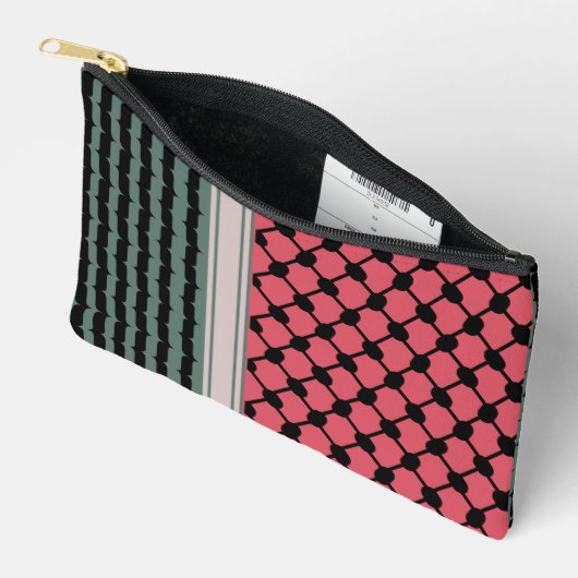 パレスチナのスイカハッタケフィエクフィヤフォーク アクセサリーポーチ (見開き)