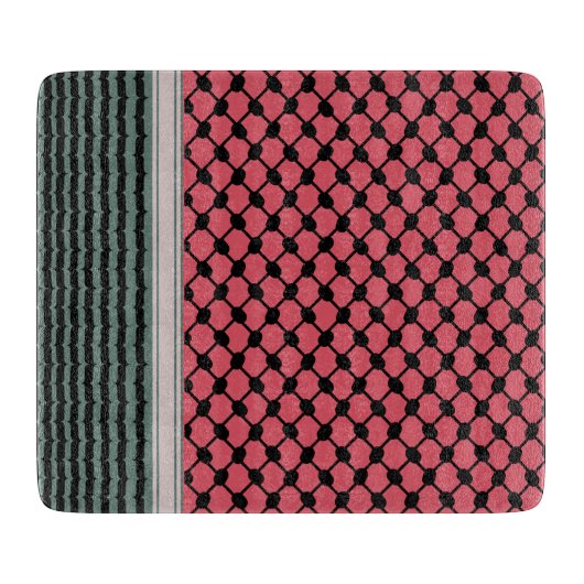 パレスチナのスイカハッタケフィエクフィヤフォーク カッティングボード (正面)