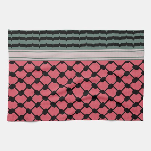 パレスチナのスイカハッタケフィエクフィヤフォーク キッチンタオル (横)