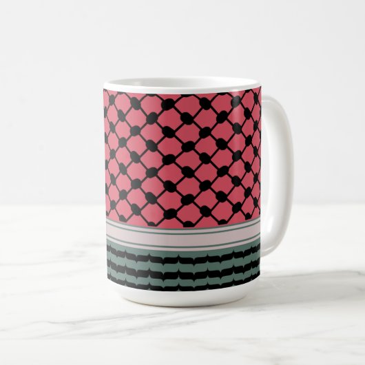 パレスチナのスイカハッタケフィエクフィヤフォーク コーヒーマグカップ (正面右)