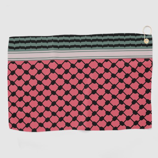 パレスチナのスイカハッタケフィエクフィヤフォーク ゴルフタオル (横)