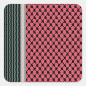 パレスチナのスイカハッタケフィエクフィヤフォーク スクエアシール (正面)